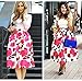 Yonala Women's Elegant Retro Floral Printed Casual Party Pleated Midi Skirt