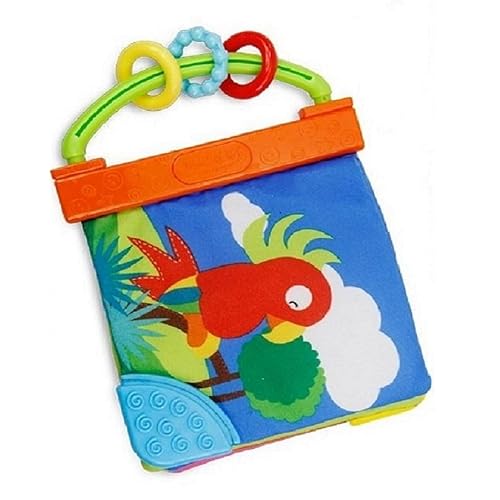 Cloth Baby Book - Teether Toy - Squeak Rattle Crinkle - Non-toxic Baby Books - Infant Toddler Activity - Toy Rings - Baby Gift for Girls Boys -...