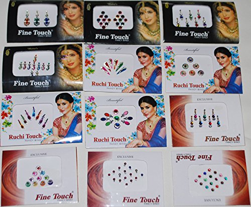 Wevez 12 pack indian art bollywood reuseable bindi self…