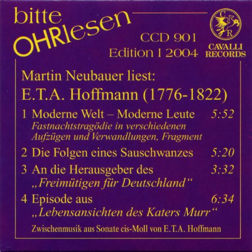 Cavalli-Records Martin Neubauer liest E. T. A. Hoffmann, 1 Audio-CD
