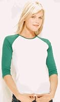 Bella Ladies' Cotton 3/4 Contrast Raglan Sleeve Rib Tee