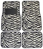 Zebra Print 4 Piece Floor Mat Set