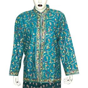 Ladies Outerwear - Jacket Vest Wool Fabric Hand Embroidery Evening Dress Size XL (jkt342) by ShalinCraft