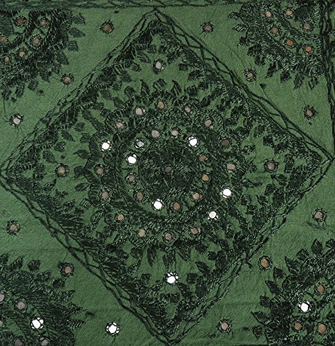 Imagen 5 de Rajrang diseñador Colcha Algodón verde bordado Floral Doble Colcha