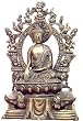 Sitting Buddha Brass Sculpture Statue 10 x 7 inches