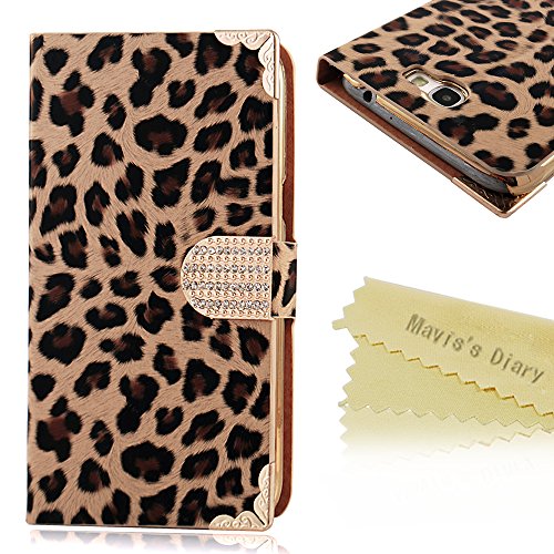 Mavis's Diary Crystal Magnetic Snap Design Leopard Leather Credit Card Holder Wallet Type Flip Case Cover for Samsung Galaxy Note 2 N7100 I605 L900 I317 T889 T-Mobile Version with Soft Clean Cloth (Brown) Mavis's Diary Crystal Magnetic Snap Design Leopard Leather Credit Card Holder Wallet Type Flip Case Cover for Samsung Galaxy Note 2 N7100 I605 L900 I317 T889 T-Mobile Version with Soft Clean Cloth (Brown)