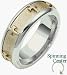 14 Karat Two-Tone Gold Unique SPINNING Religious Cross Ring