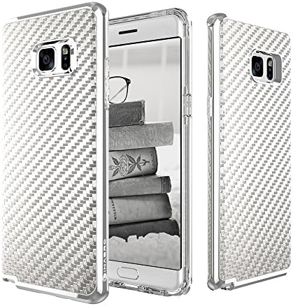 Galaxy Note 7 Case, Slim fit Sinabro Premium [Carbon Film Hybrid Bumper] Cover [Dual protection Series] for Samsung Galaxy Note 7 (2016) (Silver Film &amp; Silver)