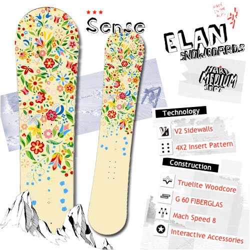 elan Women Snowboard All Mountain Freeride Board SENSE