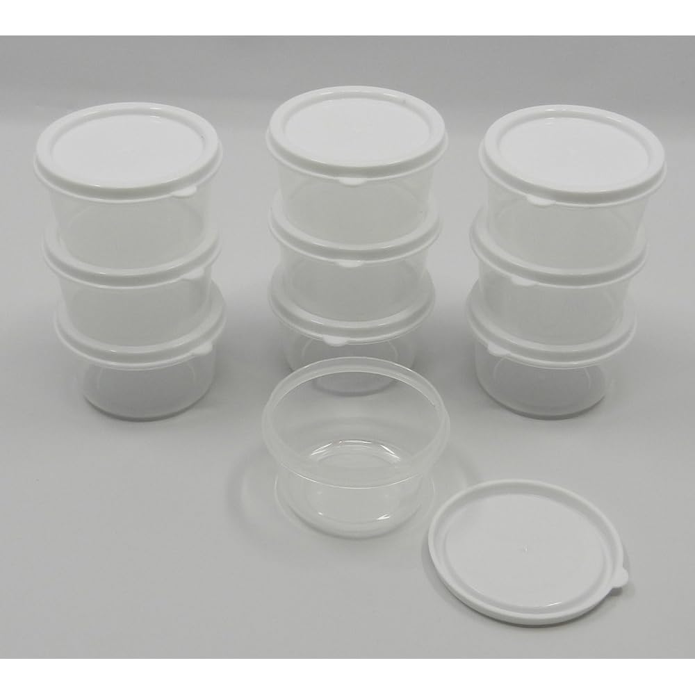 10 Mini Plastic Stackable Round Storage Containers w/ Lids for Beads