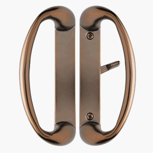Cambridge Zinc Die-Cast Sliding Glass Door Handle in Light Oil Rubbed Bronze Finish
