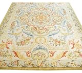 (free shipping) 10'x14' F178LY-34Original French Savonnerie Weave Rug This rug is a reproduction of antique French Savonnerie weave, handknotted in China using 100% New Zealand wool, done exactly as it was in France a century ago. The Savonnerie workshops were set up in Paris by Pierre DuPont in 1628 with supervision of Henry IV. Savonnerie rugs were mainly woven for palaces by special orders. These designs produced under the direction of artists of the royal courts consisted of naturalistic floral motifs, coats of arms and heraldic devices and some architectural motifs. Many rugs echoed the elegant ceilings of the rooms for which they were commissioned. The greatest period for Savonnerie rugs was between 1650 and 1789. Their production was interrupted by the French Revolution, and finally in 1825, the Savonnerie workshops were moved to the Gobelins. In 1990s, all the production moved to China due to the high labour cost in France. View our full collections at www.18thcenturytapestries.com