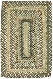 18" x 26" Rectangular Made-to-Order Capel 0856QS00200030200 Green/Tan Color Hand Braided American "Prairie Collection" Concentric Pattern Rug