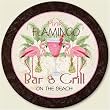 Lazy Susan ~ Flamingo lounge ~ decorative tempered glass ~ 16 inch diameter ~ code 144