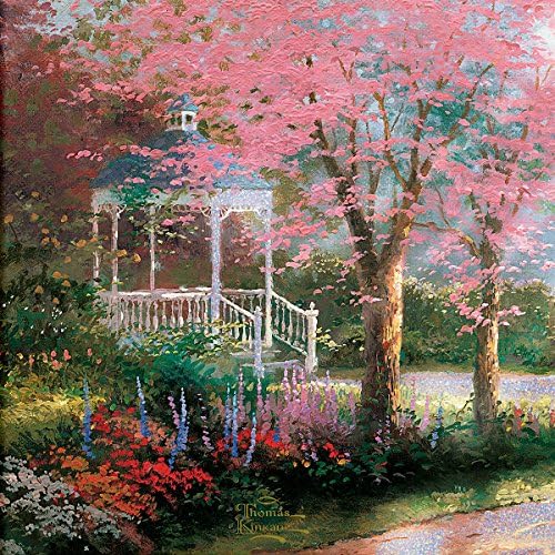 Thomas Kinkade Dogwood Sunrise Illuminated Framed Canvas Print Wall Decor by The Bradford Exchange