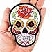 White Novelty Iron on Skull Candy Embroidered Patch / Badge Motorcycle Biker WITH FREE GIFT