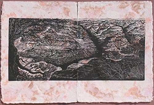 Large Original Woodcut Print on Handmade Paper Grand Canyon III National Park South Rim