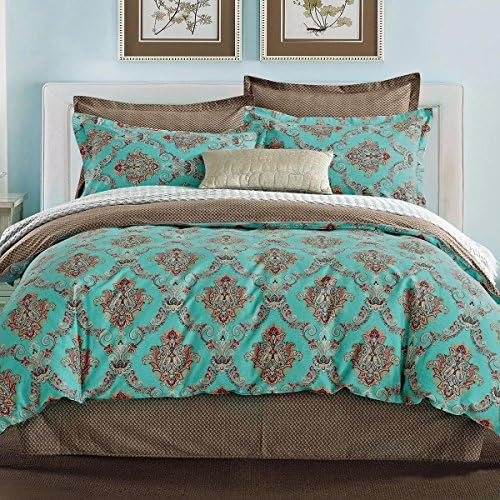 Maximize YFP-121 4-Piece Bed Sheet Set, 100% Pure Cotton with 200 Thread Count, Twill Woven, Printed Paisley Patterns, Wrinkle, Fade &amp; Stain Resistant, Queen Size
