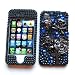 Apple iPhone 4 & 4S Snap-on Protector Hard Case Rhinestone Cover "Pirate Treasure" Design