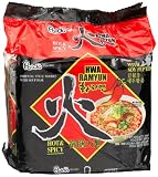 Big Save Paldo Hwa Ramyun - with Soy Peptide, Hot & Spicy Noodles, 120 g Pouches, 5 count, (Pack of 4) by Paldo