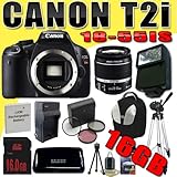 Canon EOS Rebel T2i 18 MP CMOS APS-C Digital SLR Camera w/ EF-S 18-55mm f/3 ....