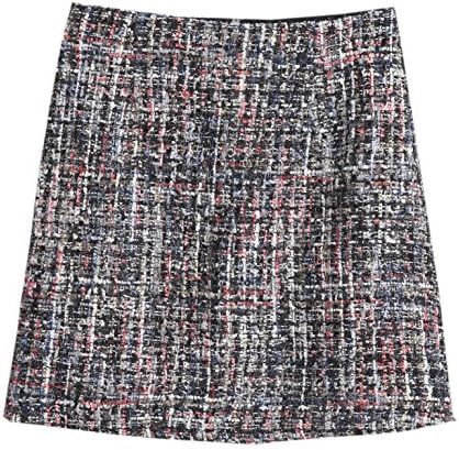 TOKYO FASHION Women's Tweed Tunic Skirt M Red [Japanese/Korean Fashion]