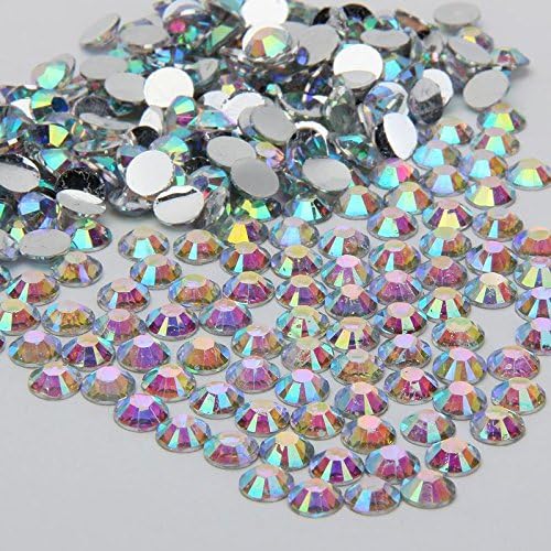 1000 pcs 3mm - 6mm 14 Facets Resin Rhinestone Flatback Multiple Color Crystal Choose (5mm, 22# AB clear)
