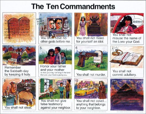 Ten Commandments New International Version: Wall Chart Large 20x26 Inches Large Print Laminated