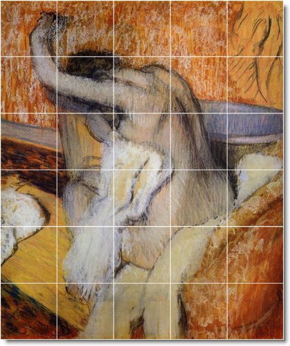Edgar Degas Nudes Custom Tile Mural 16. 17x25.5 inches using (24) 4.25x4.25 ceramic tiles.