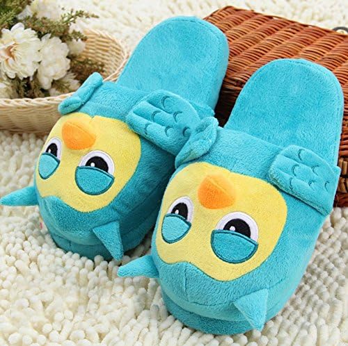 Etrony Women's Girls Warm Soft Plush Animal Slippers, Owl