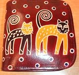 Hand Painted Leather Cat Photo Album/Storage