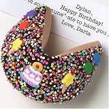 Good Fortunes® Gigantic Dark Chocolate Happy Birthday! Gourmet Fortune Cookie