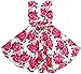 Sunny Fashion Girls Dress Red Rose Party Summer Cotton