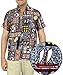 La Leela Hawaiian Shirt For Men Short Sleeve Front-Pocket Beach Caribbean Grey