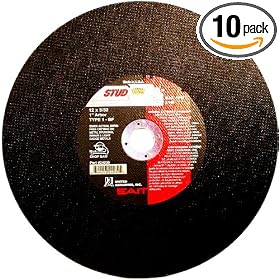 SAIT 24030 12-Inch x 3 32-Inch x 1-Inch 5100 Max RPM Type 1 Stud King Chop Saw Wheel - 10... by SAIT