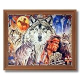 Native American Indian Brave With Wolf Home Decor Wall Picture Oak Framed Art Print