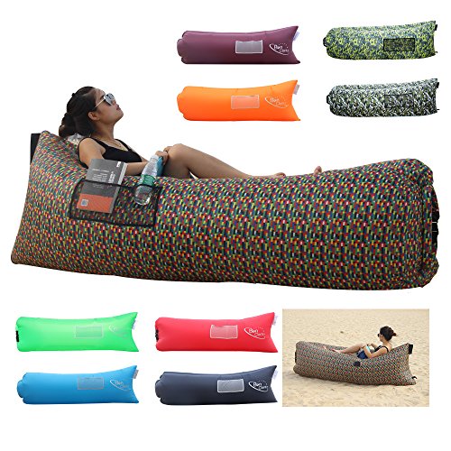 BonClare Fast Inflatable Air Lounger, Camping Bed Beach Sofa Air Bag Hangout Portable Sleeping Bag