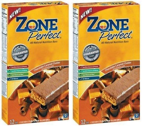 612CwKwV IL Great Price ZonePerfect All Natural Nutrition Bar, Chocolate Caramel Cluster, 1.76 Ounce Bars in 12 Count Boxes (Pack of 2) for $35.76