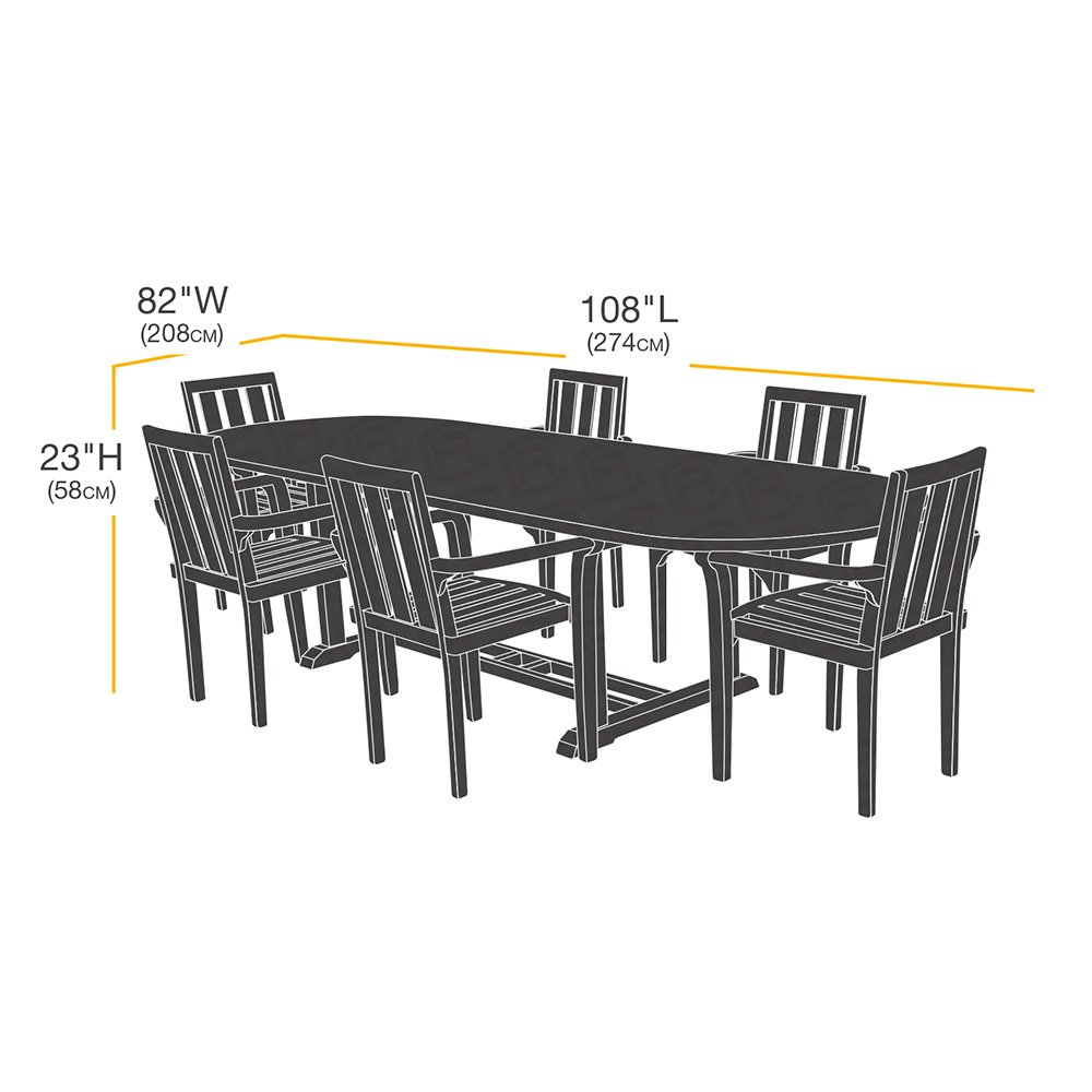 AmazonBasics Rectangular/Oval Table and Chair Set Patio Cover Large