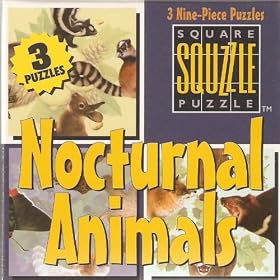 Nocturnal Animals Squzzle Puzzle 3 x 9pc by MindWare