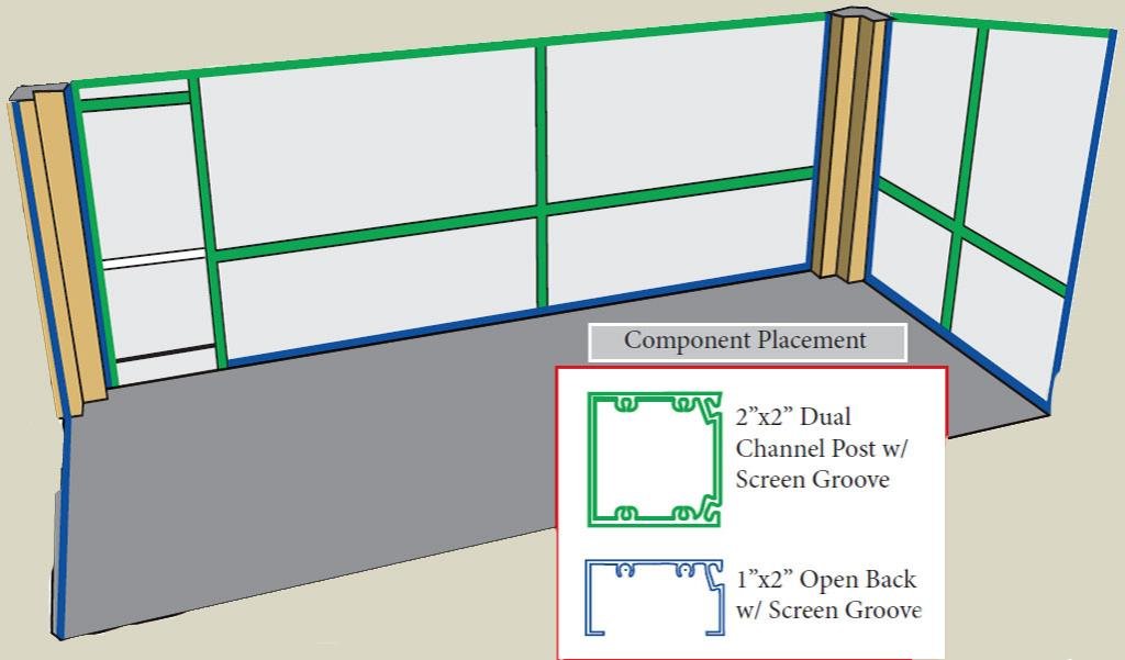 Patio Enclosure Screen Wall - Door Frame w/ unassembled screen ... Patio Enclosure Screen Wall - Door Frame w/ unassembled screen ...