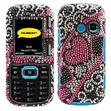 Black Pink Silver Streaming Heart Full Diamond Bling Snap on Design Hard Ca ....