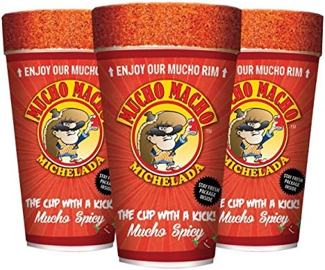 Lot 24-Pack Mucho Macho Michelada Mix in a 24oz Cup Ready to Use (Spicy Flavor)