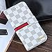 RAYTOP iPhone 6s Case Leather Cover for Apple iPhone 6 4.7 Regular Size Kickstand White Leather Checker Plaid Striped Magnetic Hand Strap Wristlet Slim Men Women Girls Classy Decent Business Style New