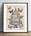 Vintage Cage With Butterflies, Vintage Dictionary Art Print, Antique Wall Art Home Decor, Modern Boho Poster, Farmhouse Decoration Living Room Bedroom Office 8x10 Inches, Ready To Frame