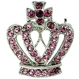 Purple Studded Crown Pin Brooch