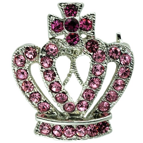 Purple Studded Crown Pin Brooch