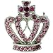 Purple Studded Crown Pin Brooch