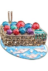 MUTLI COLOR BALLS OF YARN SEWING BASKET KNITTING NEEDLES PIN BROOCH JEWELRY