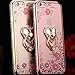 iPhone 6S Plus Case, CaseUp Glitter Crystal Heart Floral Series - Slim Luxury Bling Rhinestone Clear TPU Case With Ring Stand For iPhone 6S/ 6 Plus (5.5 Inch)